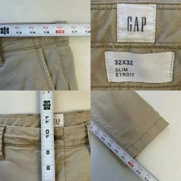 GAP Mens Pants Modern Slim Fit Chinos GapFlex Khaki Tan Size 32x32 - Picture 11 of 14
